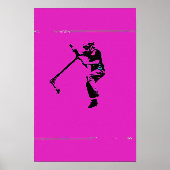 Tritt-Trick auf dem Roller - Stunt-Roller-Fahrer Poster (Vorne)