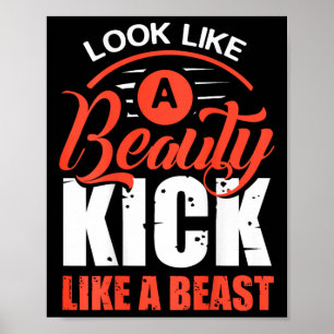 Tritt wie ein Biest, Kickboxen T-Shirt, Kickboxer Poster