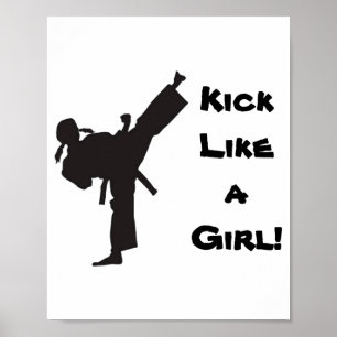Tritt wie ein Mädchen Martial Arts Tae Kwon Do Kar Poster