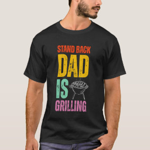 Tritt zurück, Papa grillt lustige BBQ Vatertag T-Shirt
