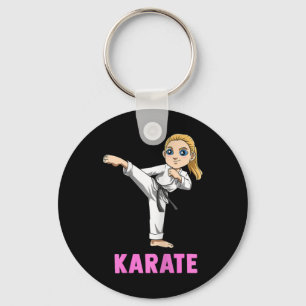 Trittender und schlagender Kid - Süßes Karate-Mädc Schlüsselanhänger