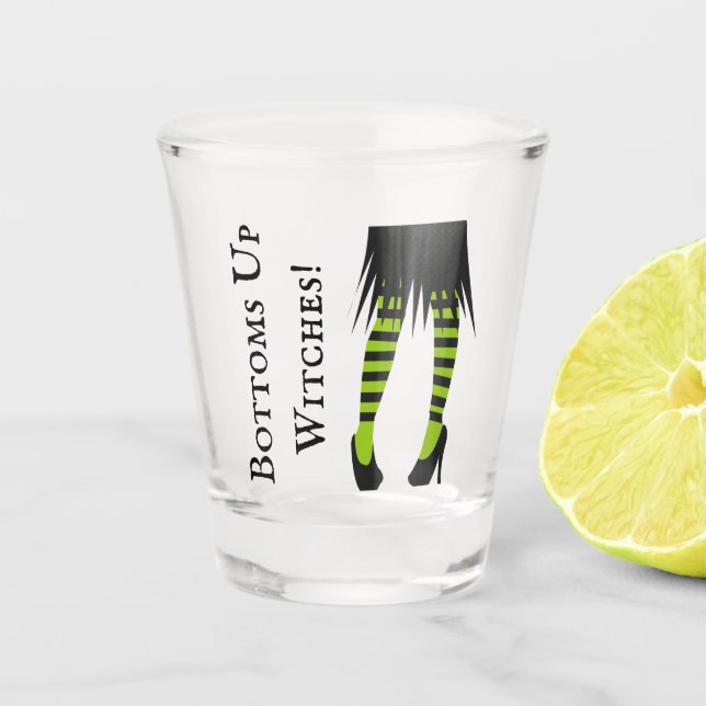 Trittscharbe Hexen Halloween Strippenhexe Schnapsglas (Vorderseite)