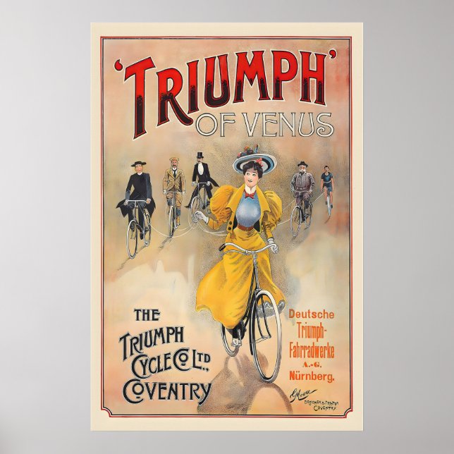 Triumph Cycles Coventry Vintage Werbeplakat Poster (Vorne)