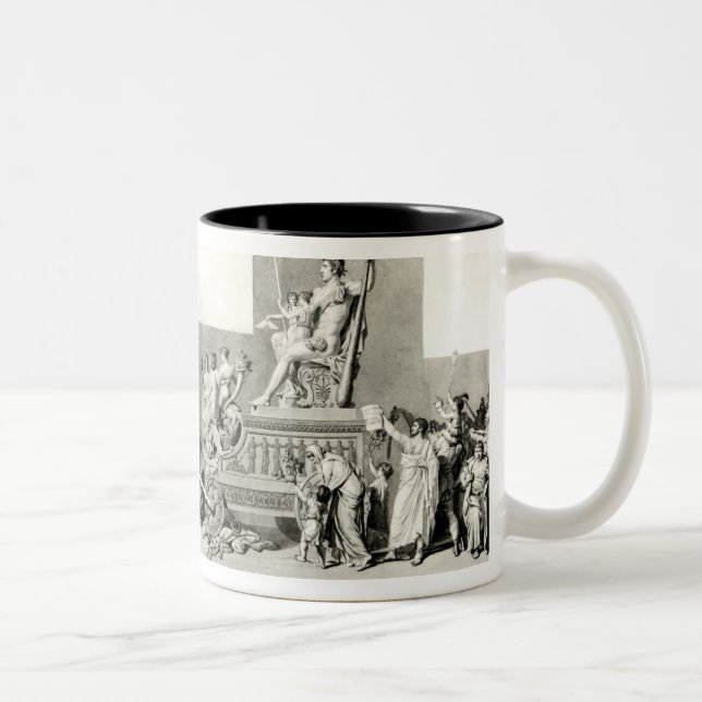 Triumph der französischen Leute über der Monarchie Zweifarbige Tasse (Rechts)