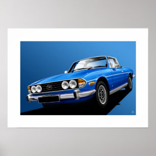 Triumph-Hirsch-Plakatillustration Tahiti-Blau Poster
