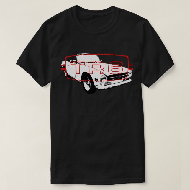 Triumph TR6 1970er klassische Sport Monoblock weiß T-Shirt (Design vorne)