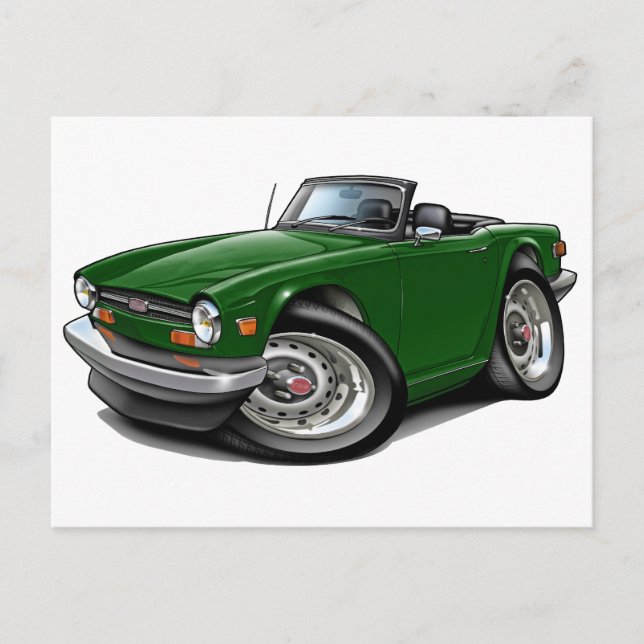 Triumph TR6 Green Car Postkarte (Vorderseite)