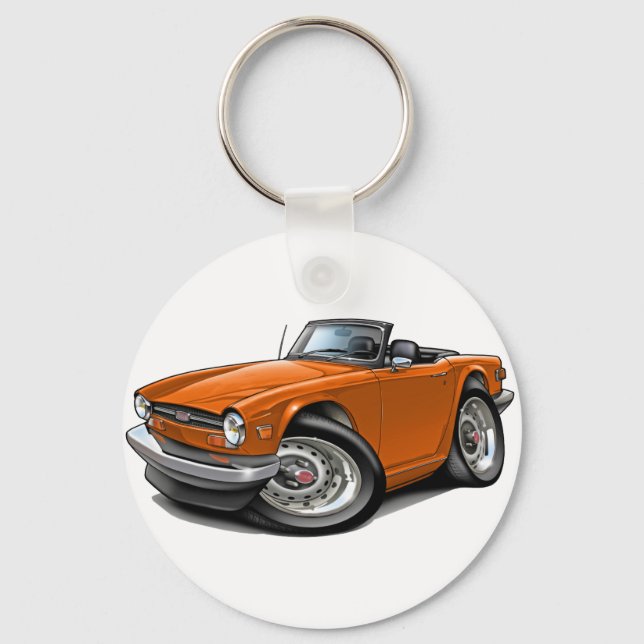 Triumph TR6 Orange Car Schlüsselanhänger (Vorderseite)