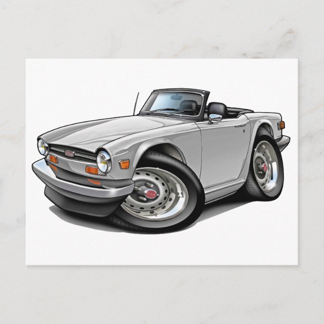 Triumph TR6 Weißer Wagen Postkarte (Vorderseite)