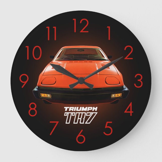 Triumph TR7 - Rot Große Wanduhr (Vorderseite)