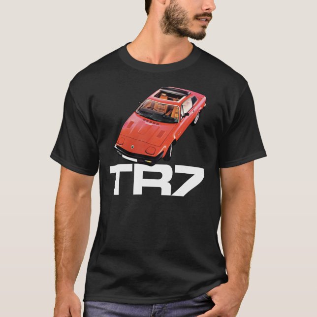 Triumph TR7 - Rot mit weißem Logo Klassischer T -  T-Shirt (Vorderseite)