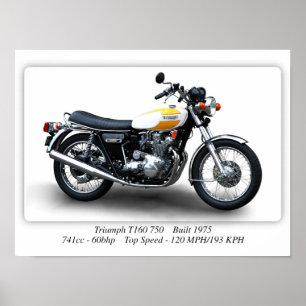 Triumph Trident T160 750 Motorrad - A3 Poster