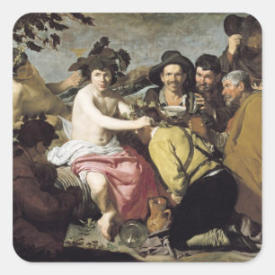 Triumph von Bacchus, 1628 Quadratischer Aufkleber