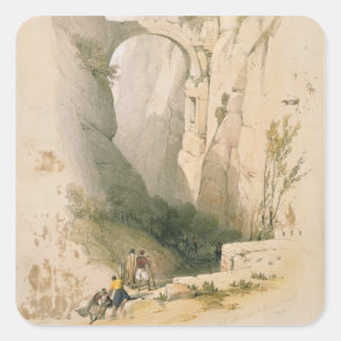 Triumphbogen, der die Schlucht führt zu Petr Quadratischer Aufkleber