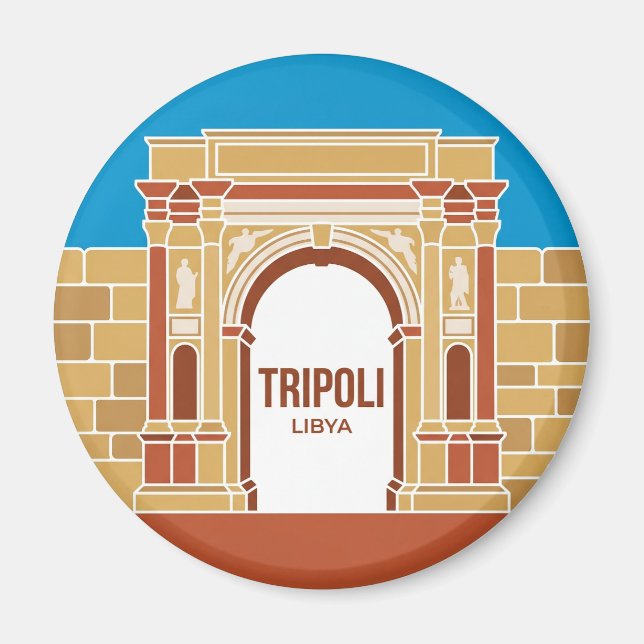 Triumphbogen des Mark Aurel Libyen Magnet (Vorne)