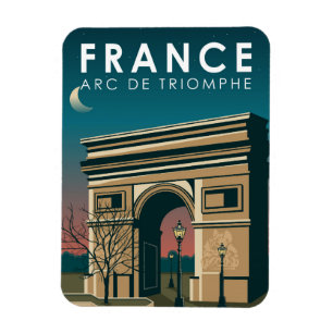 Triumphbogen Frankreich Retro Reise Kunst Vintage Magnet