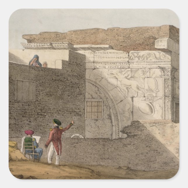 Triumphbogen, Tripolis, Platte 4 von "A Narrative Quadratischer Aufkleber (Vorderseite)