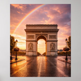 Triumphbogen unter Regenbogen Poster