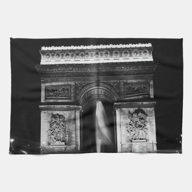 Triumphbogen Vintag Frankreich Paris 1970 Geschirrtuch (Horizontal)