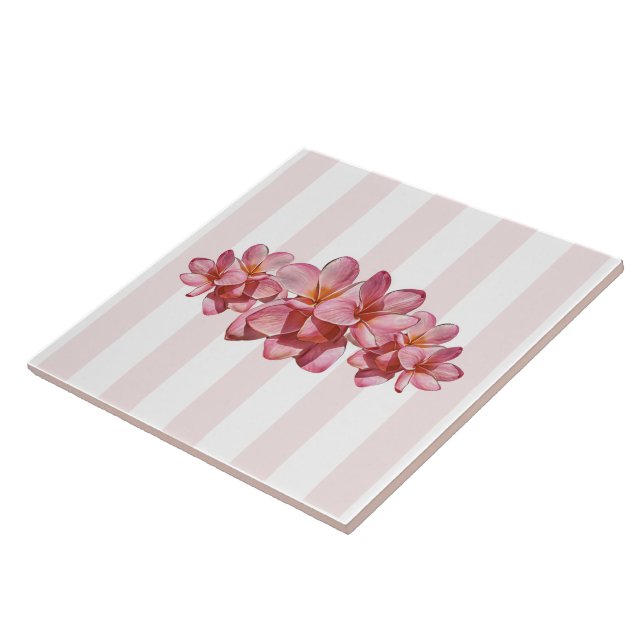 Trivet - Rosa Plumeria Fliese (Seite)