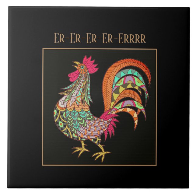 Trivet Tile-Colorful Huhn Fliese (Vorderseite)