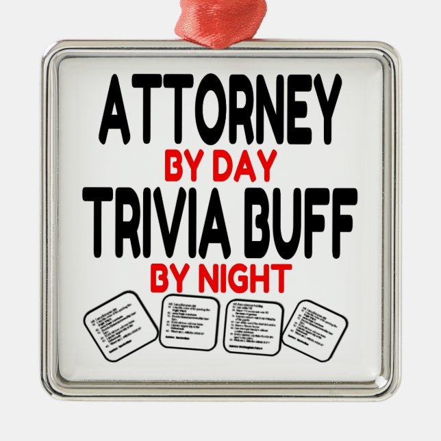 Trivia Buff Attorney Ornament Aus Metall (Vorne)