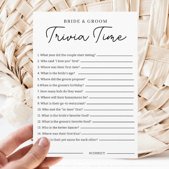 Trivia Game For Bride And Groom Bridal Shower Game Einladung (Von Creator hochgeladen)