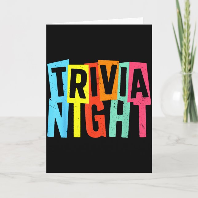 Trivia Night Art For Men Women Trivia Host Trivia  Karte (Vorderseite)