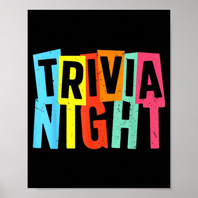 Trivia Night Art For Men Women Trivia Host Trivia  Poster (Vorne)