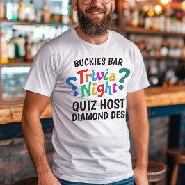 Trivia Night game night colorful fun quiz host T-Shirt
