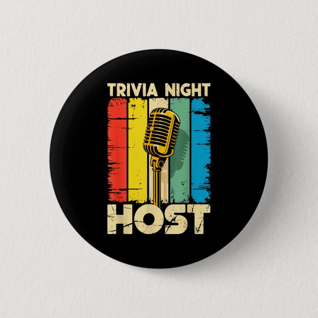 Trivia Night Host Quiz Game Entertainer Moderator  Button (Vorderseite)