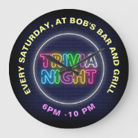 Trivia Night Neon signiert benutzerdefinierten Tex