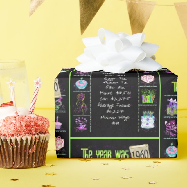 Trivia zum Geburtstag 1960 Geschenkpapier (Geburtstagsparty)