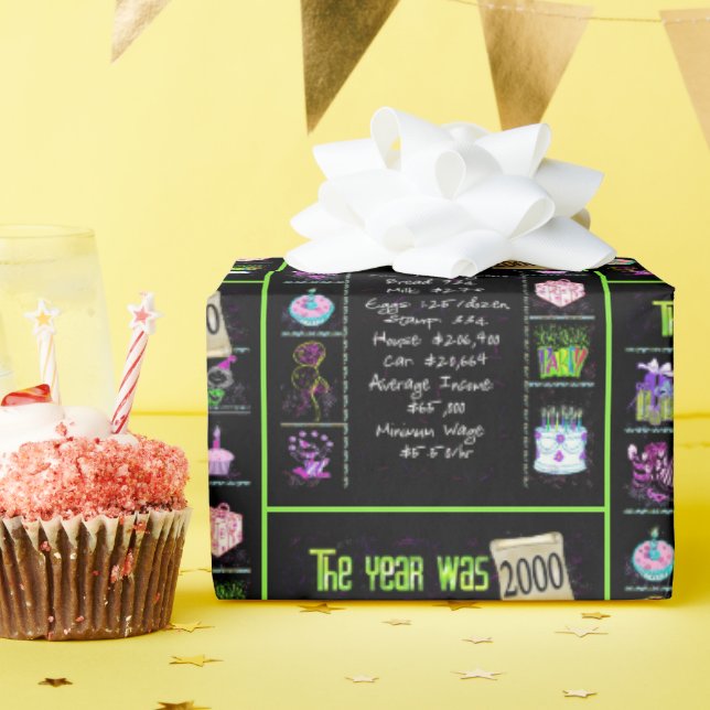 Trivia zum Geburtstag 2000 Geschenkpapier (Geburtstagsparty)