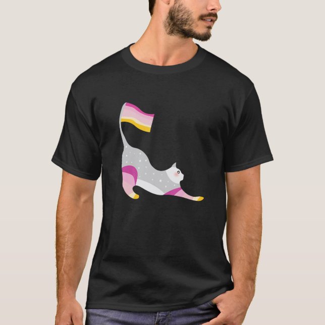 Trixic Pride Süße Funkelnde Pastell Regenbogen Kat T-Shirt (Vorderseite)