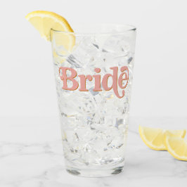 TRIXIE Retro 70er Jahre Groovy Bride Bachelorette Glas