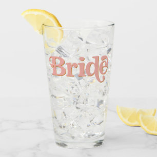 TRIXIE Retro 70er Jahre Groovy Bride Bachelorette Glas