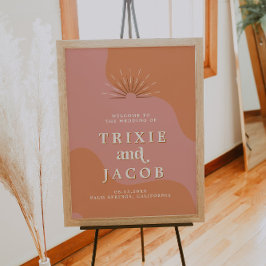 TRIXIE Retro 70er Jahre Rosa und Orange Wedding Wi Poster