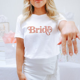 TRIXIE Retro 70's Themed Blush und Orange Bride T-Shirt