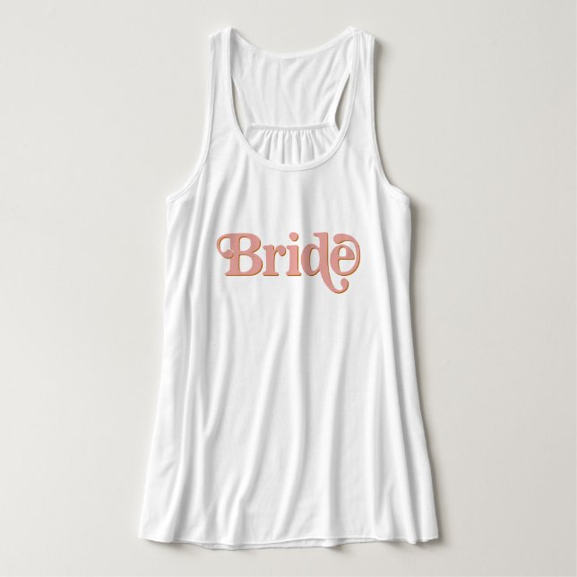 TRIXIE Retro 70's Themed Blush und Orange Bride Tank Top (Design Vorderseite)