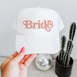 TRIXIE Retro 70's Themed Blush und Orange Bride Truckerkappe