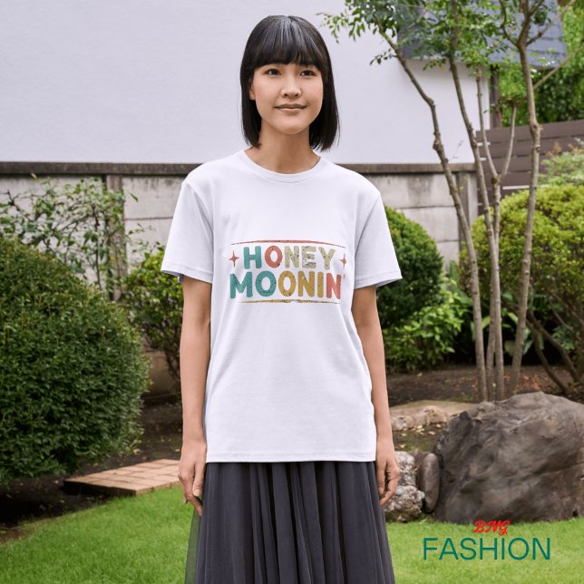 TRIXIE Retro 70's Themed Honeymoonin' Bride T-Shirt (#zazzlefinds)