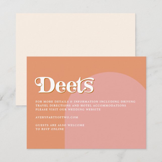 TRIXIE Retro Arched Deets Details Card der 70er Ja Einladung (Vorne/Hinten)