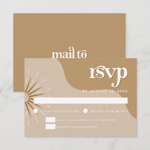 TRIXIE Retro Beige RSVP-Karte für Hochzeitsszenari Einladung