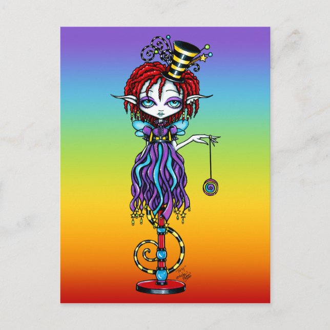 Trixy Pixie Stick Sideshow Circus Fairy Postcard Postkarte (Vorderseite)