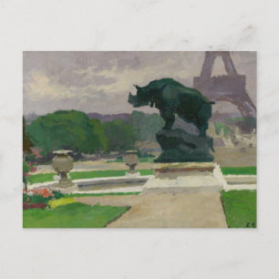Trocadero-Gärten und das Nashorn von Jacquemart Postkarte