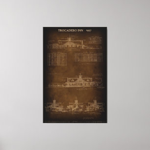 Trocadero Inn Blueprint - San Francisco 1937 Leinwanddruck