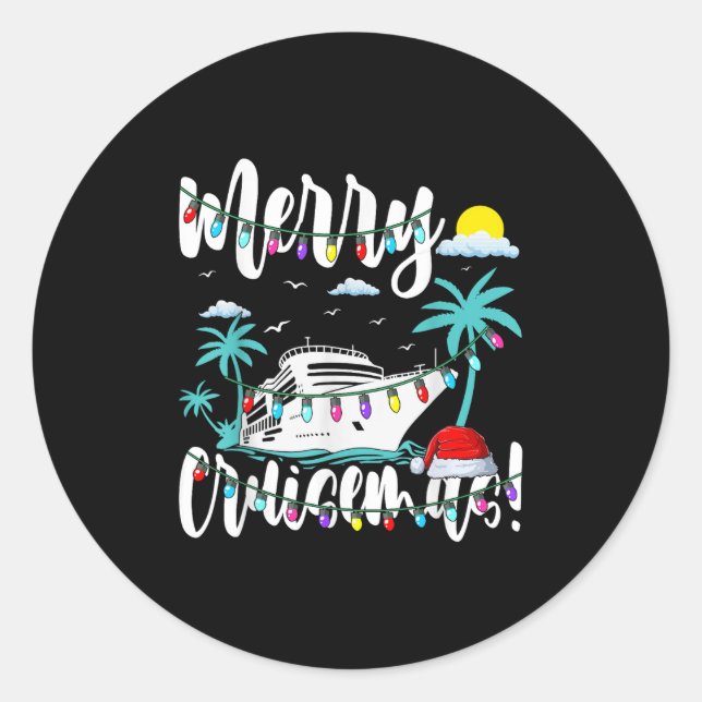 Trocal Heartbeat Christmas Cruise Merry Cruisemas  Runder Aufkleber (Vorderseite)