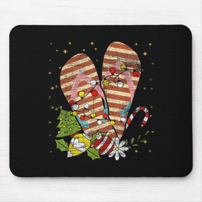 Trocal Xmas Summer Vacation Flip Flops Christmas I Mousepad (Vorne)