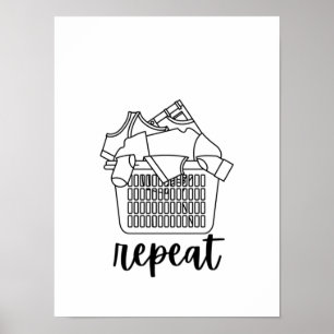 Trocken gezogene Wiederholpostken waschen Poster